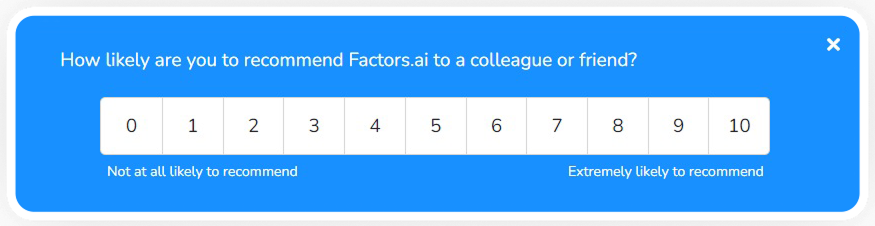 NPS questions in Factors.ai